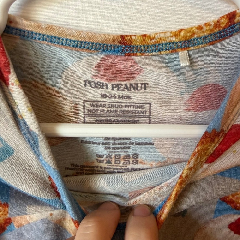 Posh Peanut Pajama Set Hanukkah Holiday Dreidel Long Sleeve Size 18-24m - Picture 4 of 5